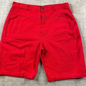 MARITHE FRANCOIS GIRBAUD Denim Shorts Mens 42 Red Authentic Fit Y2K 90s Baggy